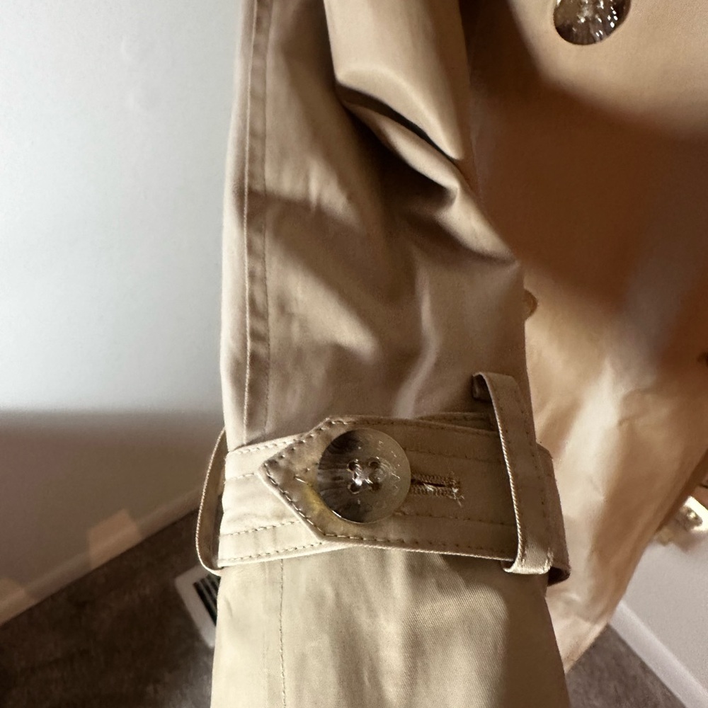 Cole Haan Double-Breasted Tan Trench Coat L - Picture 4 of 11